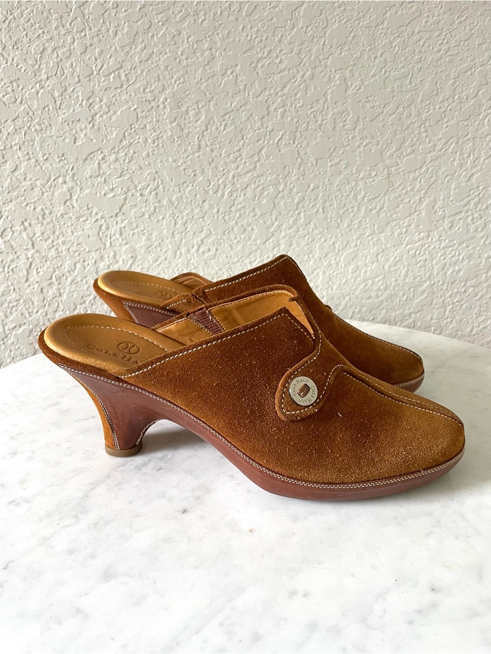 Vintage Cole Haan Leather Mules Women’s Size 7 Cognac Tan - Picture 10 of 10